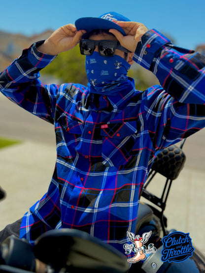 One Leg Films Paisley Neck Gaiter (Blue/Gray)