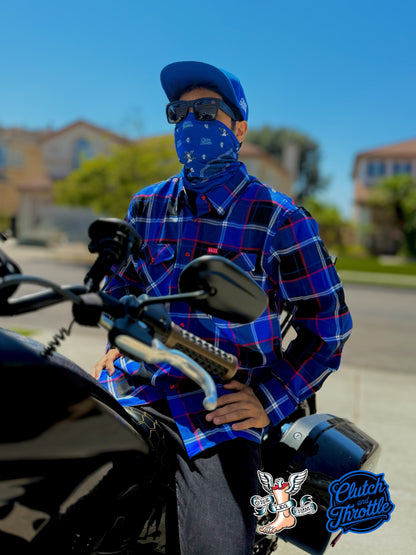 One Leg Films Paisley Neck Gaiter (Blue/Gray)